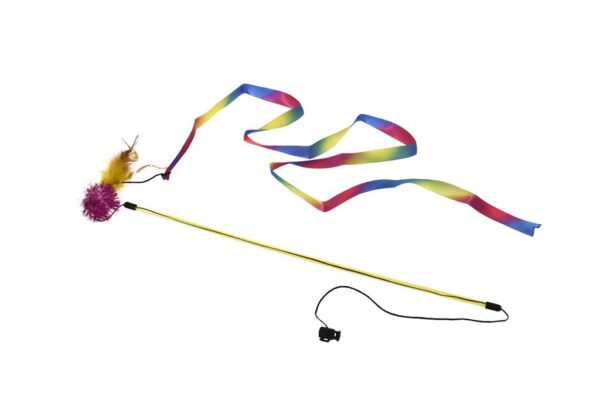 Drillepind GUL 46cm m/regnbuevimpel 137 cm.