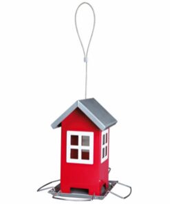 Fóðurhús, 19 × 20 × 19 cm, red/silver